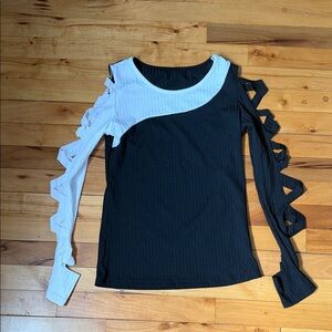 Chic Black and White Women's Top